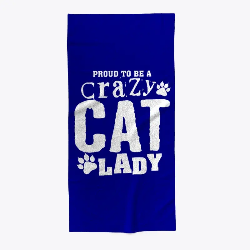 Crazy Cat Lady Beach Towel